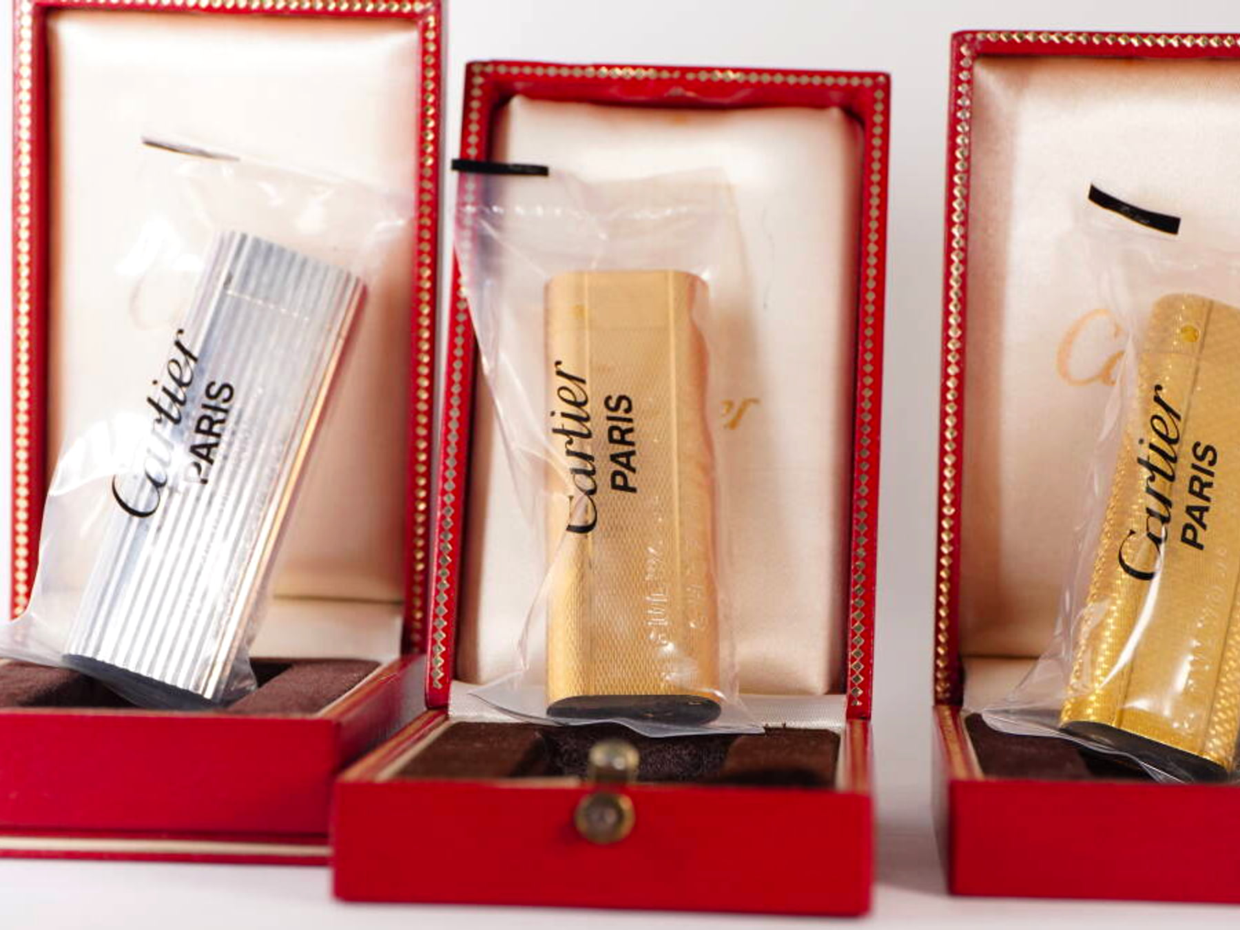 Cartier カルティエ ガスライター 3点セット 箱付 ゴールドカラー系 シルバーカラー系 現状品