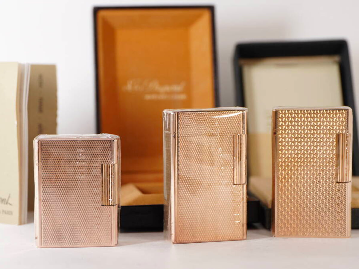 S.T.Dupont エステーデュポン L1系 ガスライター 3点セット 原箱付 ゴールドカラー 現状品
