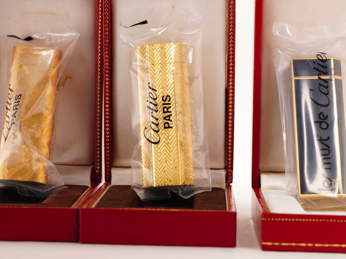 Cartier カルティエ ガスライター 3点セット ゴールド ブラック系 元箱付