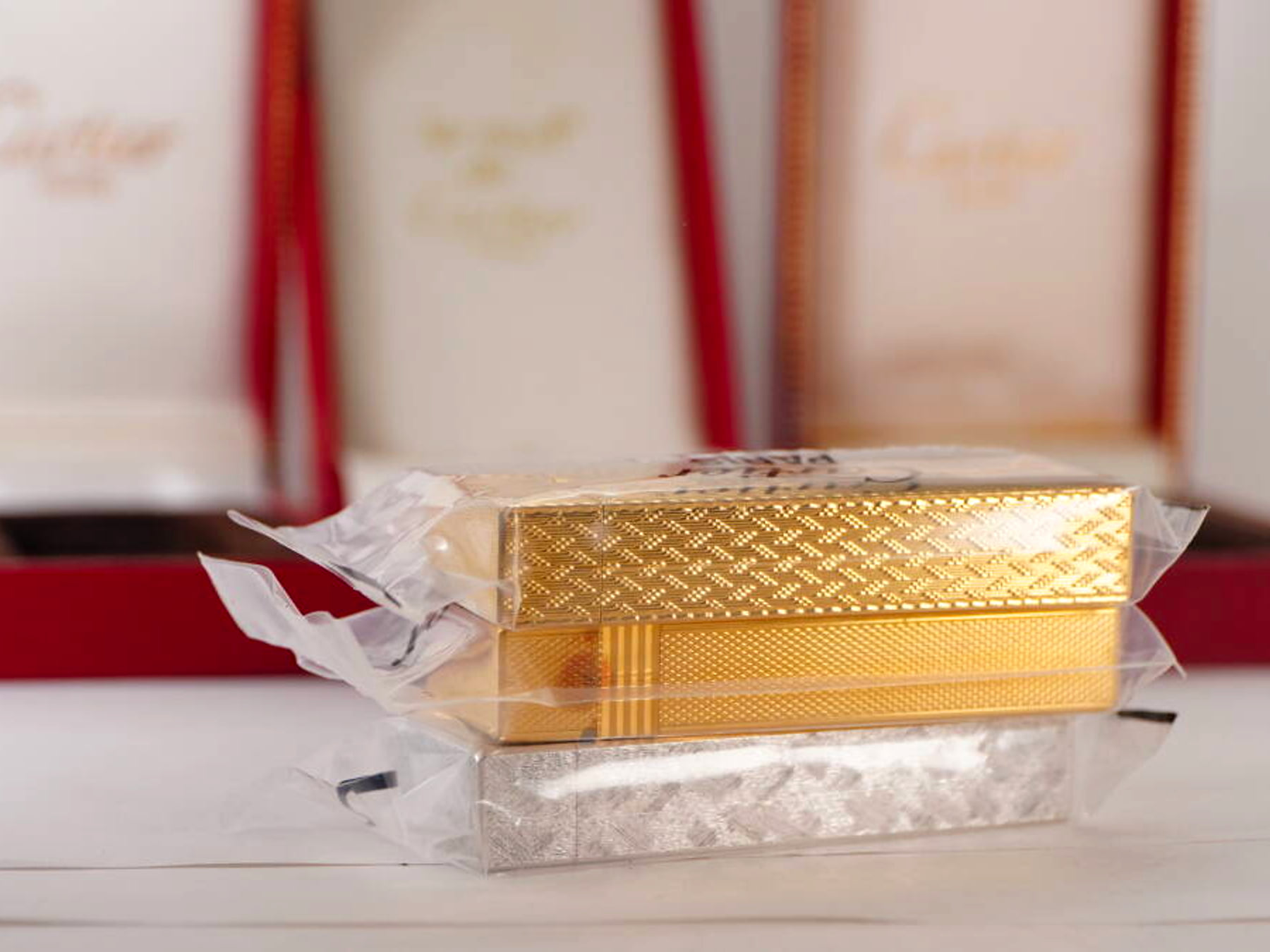 Cartier カルティエ ガスライター 3点セット ゴールドカラー シルバーカラー 純正ケース付 · plate 4