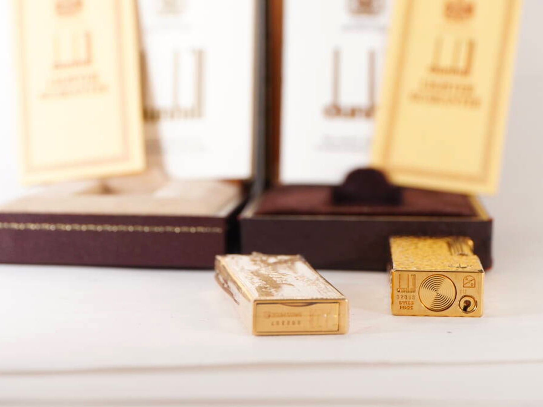 dunhill ダンヒル ガスライター 2点セット ゴールドカラー 純正ケース付 · plate 7