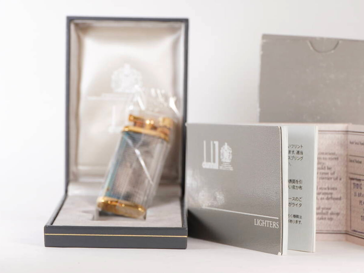dunhill ダンヒル ガスライター 1点 箱・冊子付 シルバーカラー×ゴールドカラー 現状品