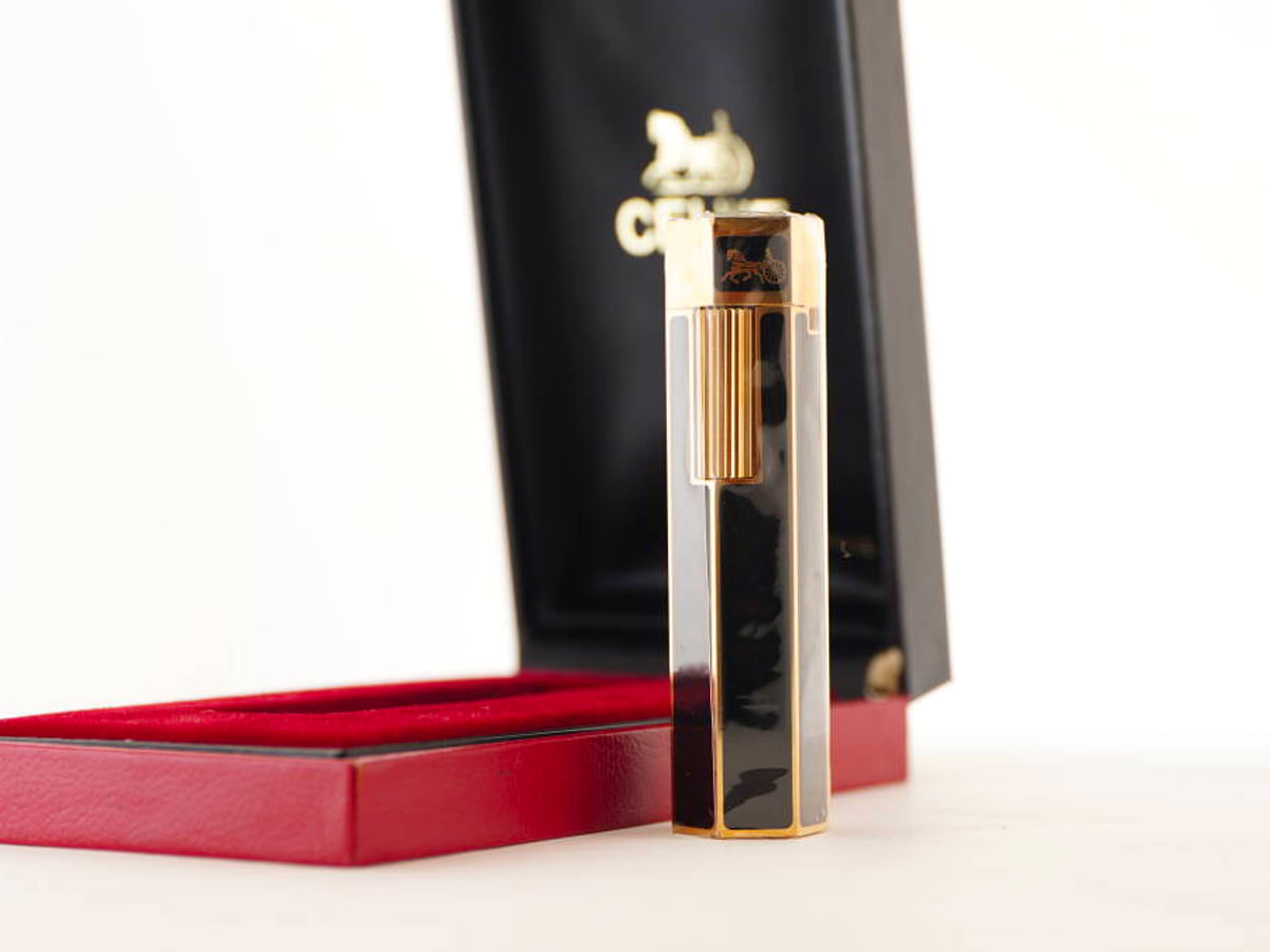 CELINE セリーヌ表記 ガスライター シルバー・ゴールドカラー ケース付 ジャンク品