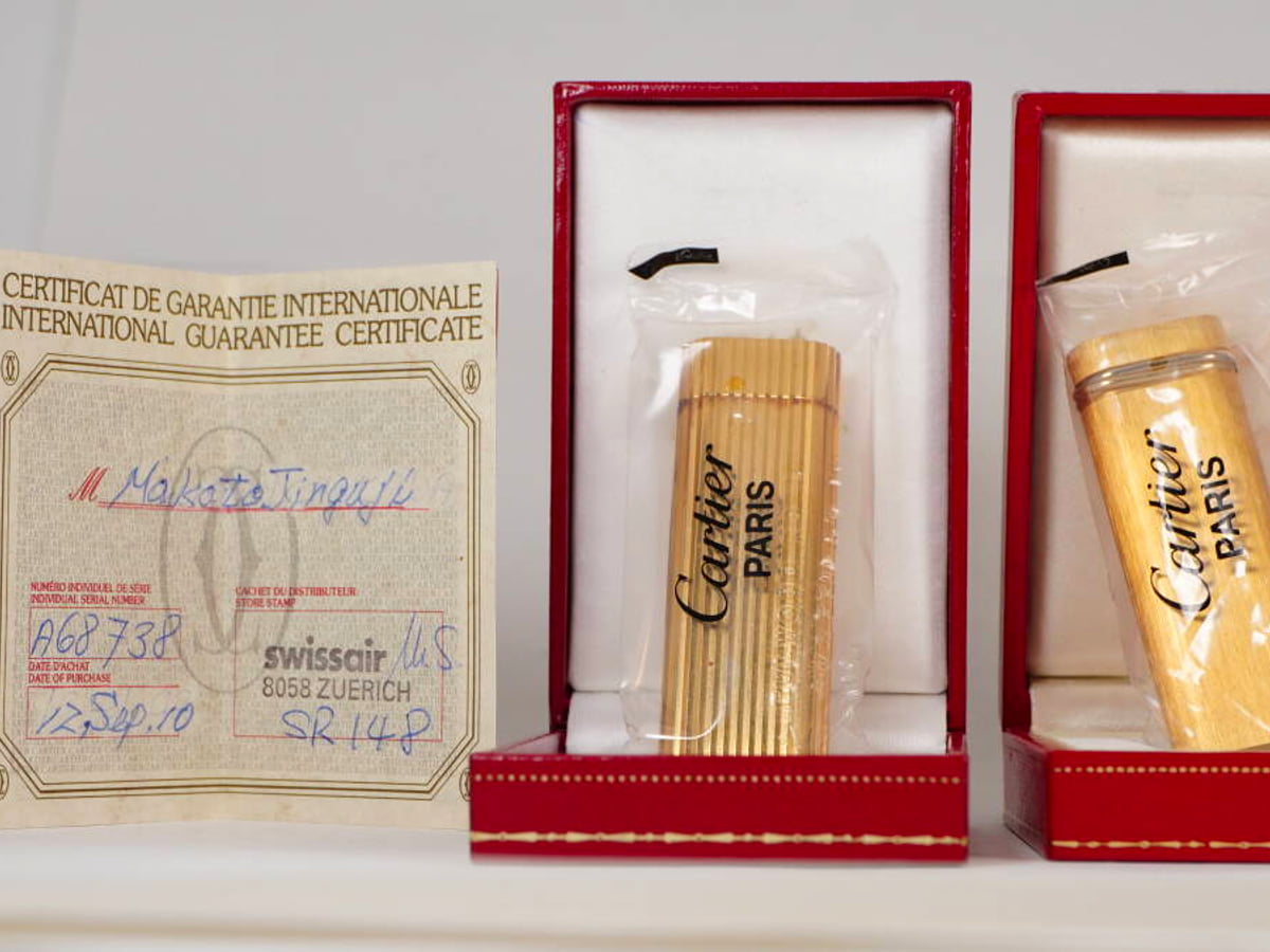 Cartier カルティエ ガスライター 2点セット ゴールドカラー ケース付 現状品
