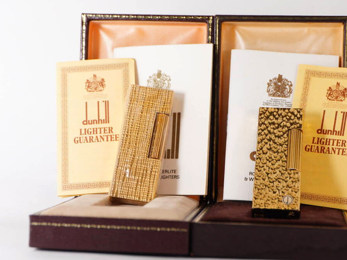 dunhill ダンヒル ガスライター 2点セット ゴールドカラー 純正ケース付