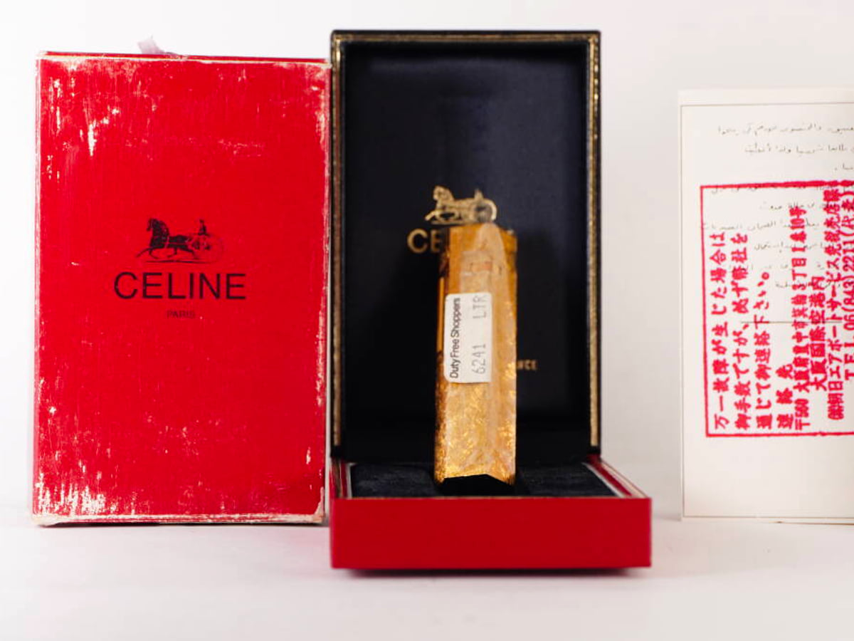CELINE セリーヌ ガスライター 1点 原箱付 ゴールドカラー 現状品
