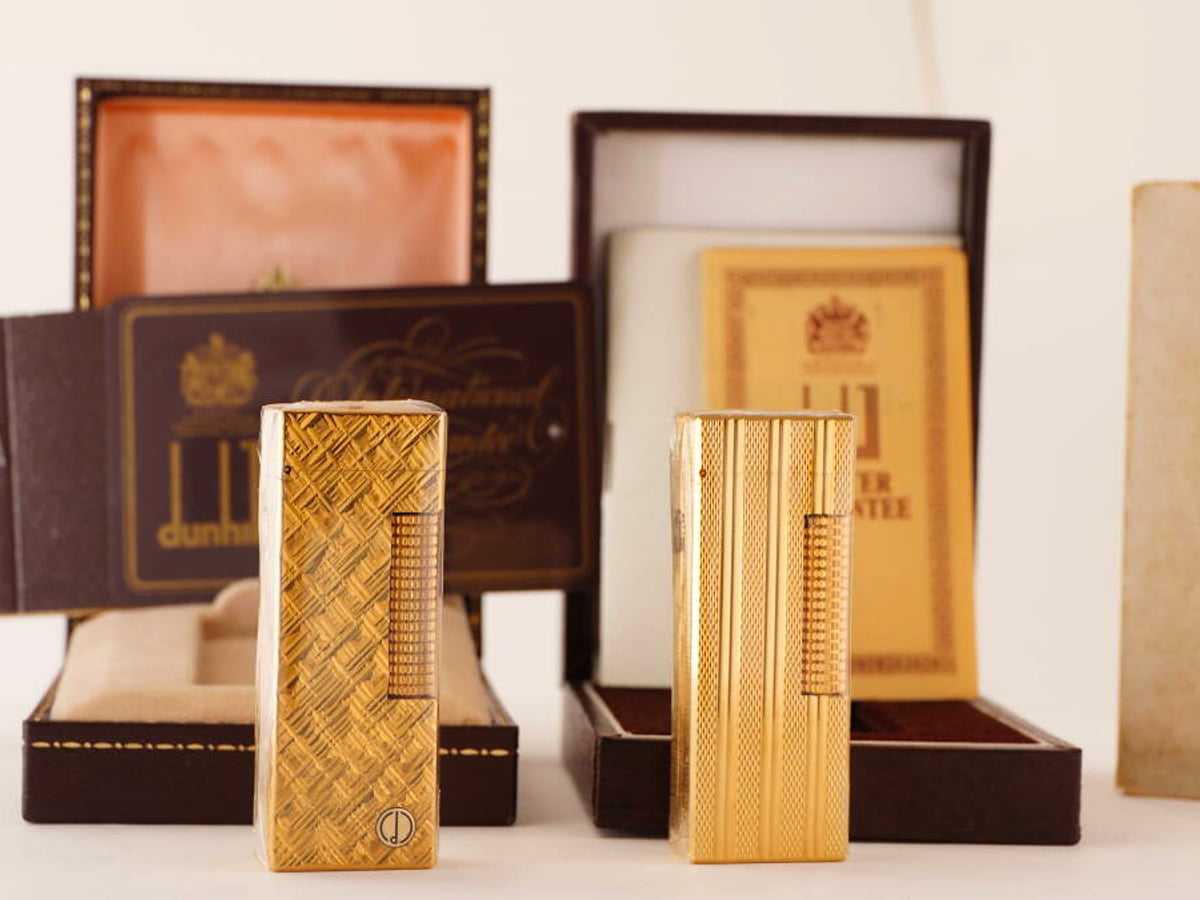 dunhill ダンヒル ガスライター 2点セット ゴールドカラー 元箱付