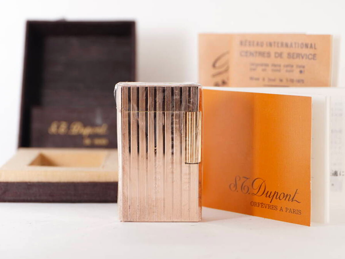 S.T. Dupont エス・テー・デュポン L1 ガスライター 1点 大サイズ 原箱付 ゴールドカラー 縦ライン