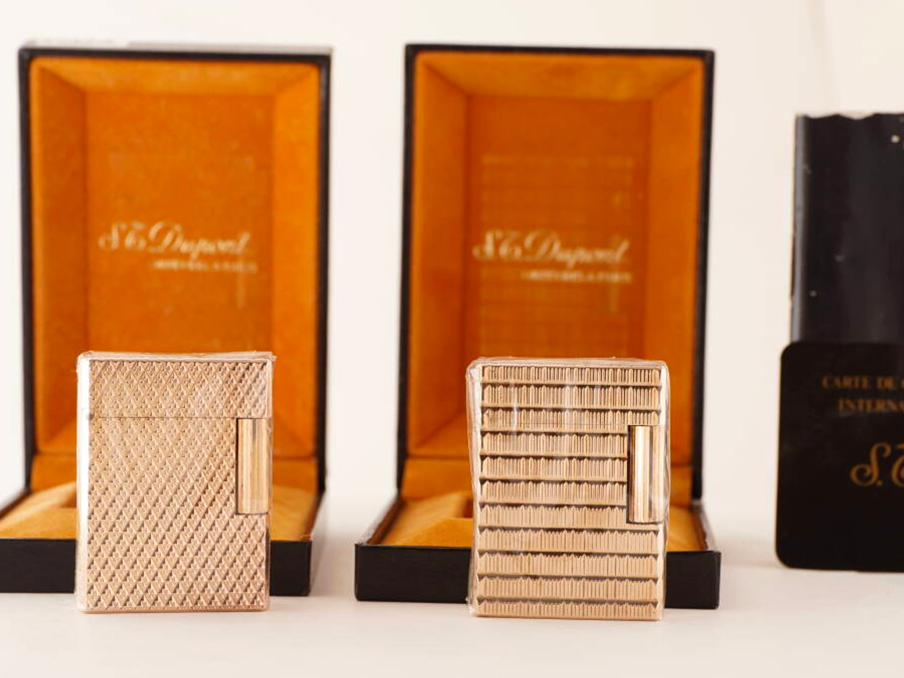 S.T.Dupont デュポン ライン1 ガスライター 2点 シルバーカラー 箱付