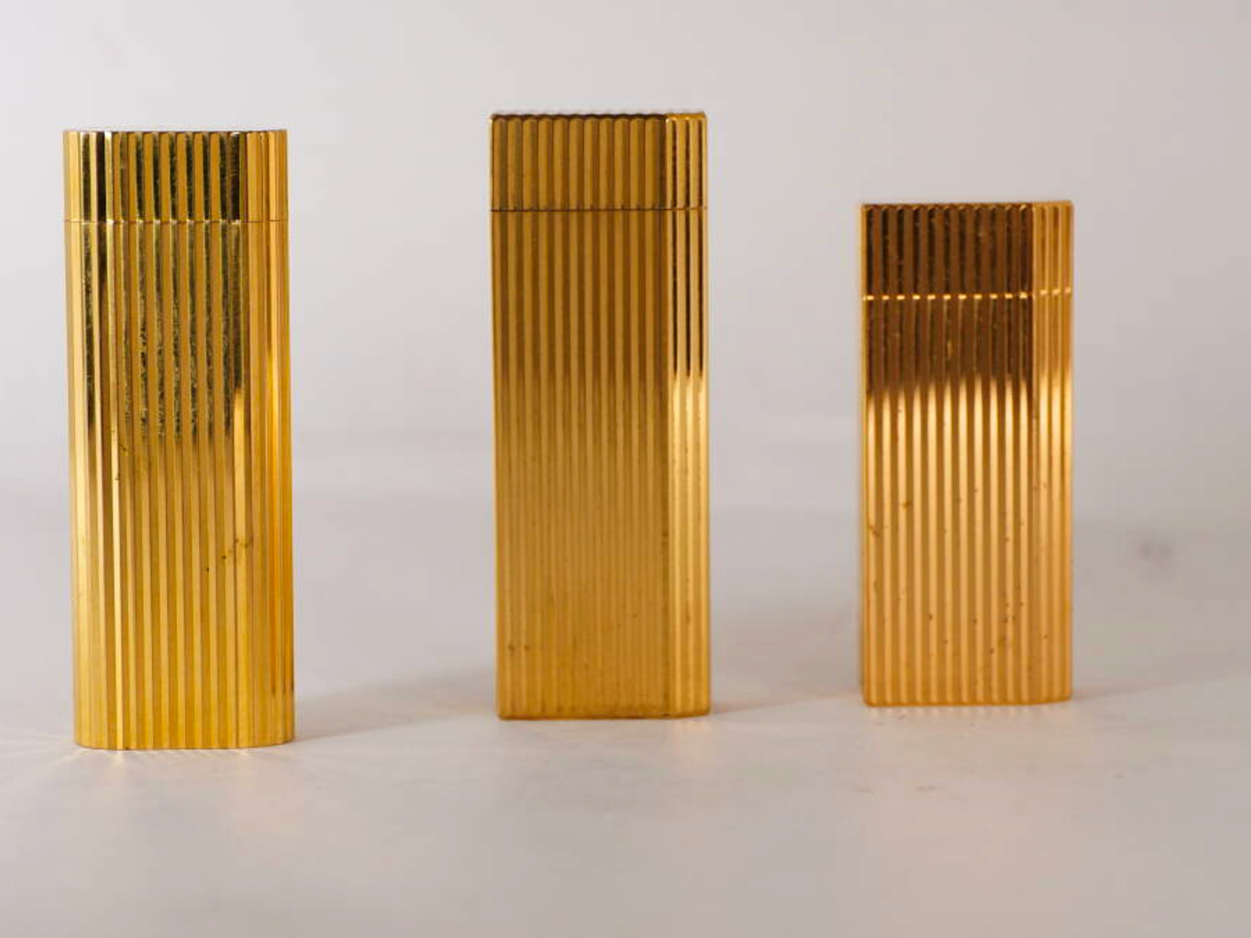 Cartier カルティエ ガスライター 3点セット ゴールドカラー 縦ライン調 単品 現状品 · plate 10