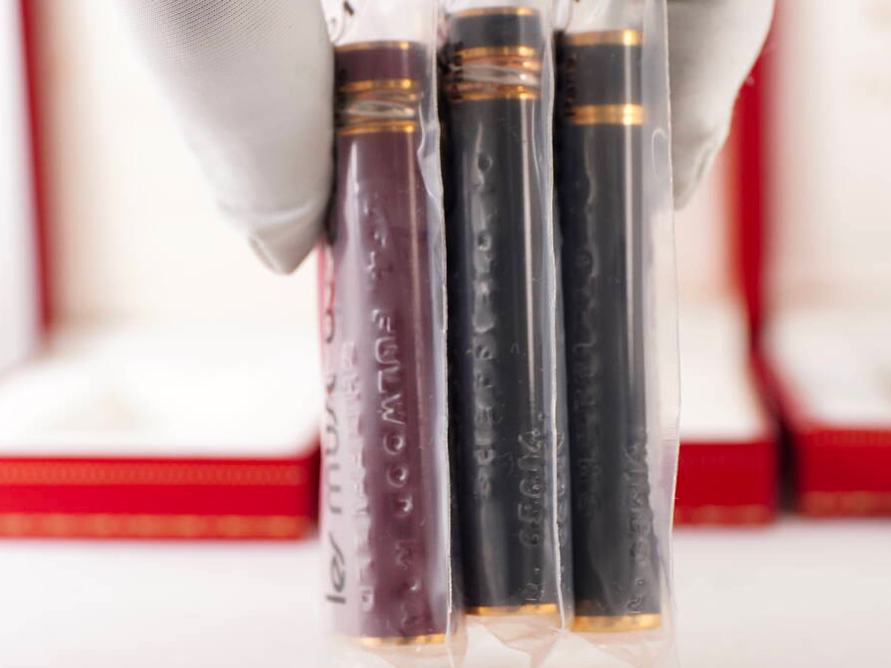 Cartier カルティエ ガスライター 3点セット 原箱付 ボルドー系 ブラック系 漆面調 現状品 · plate 3