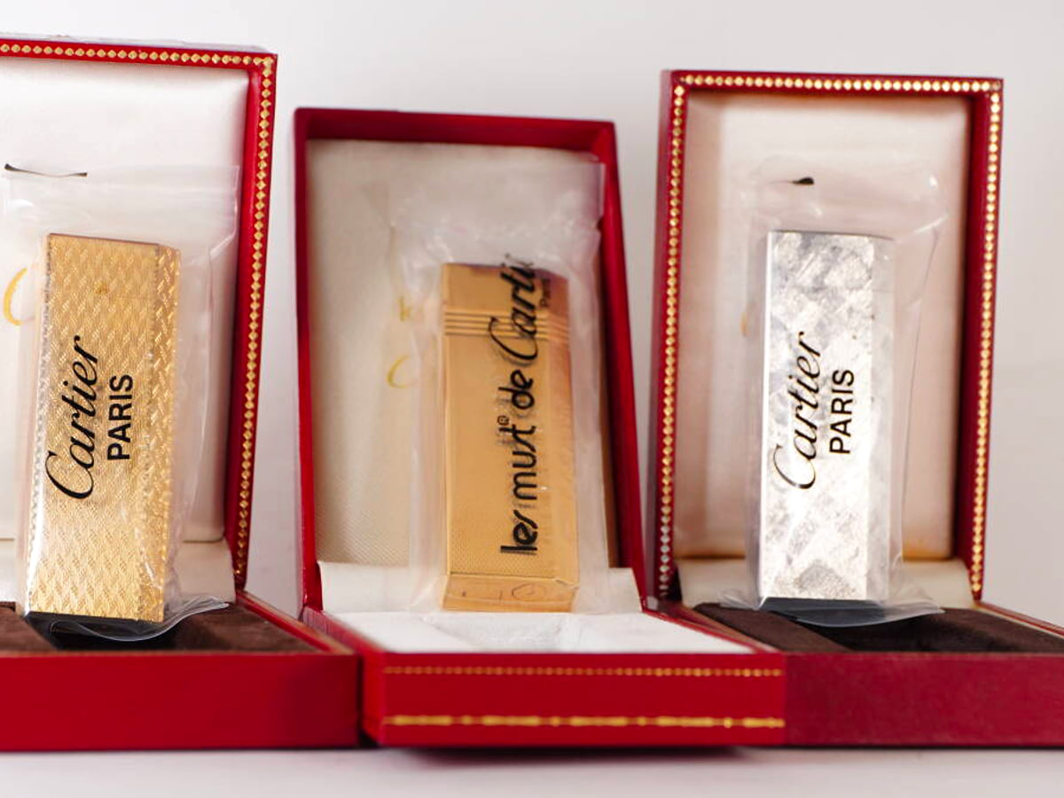 Cartier カルティエ ガスライター 3点セット ゴールドカラー シルバーカラー 純正ケース付
