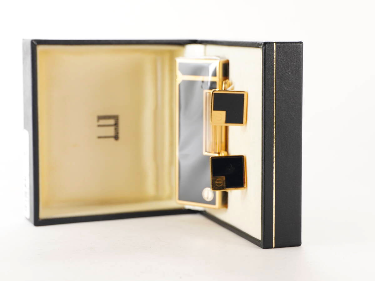 dunhill ダンヒル ガスライター カフスセット ブラック×ゴールドカラー 元箱付