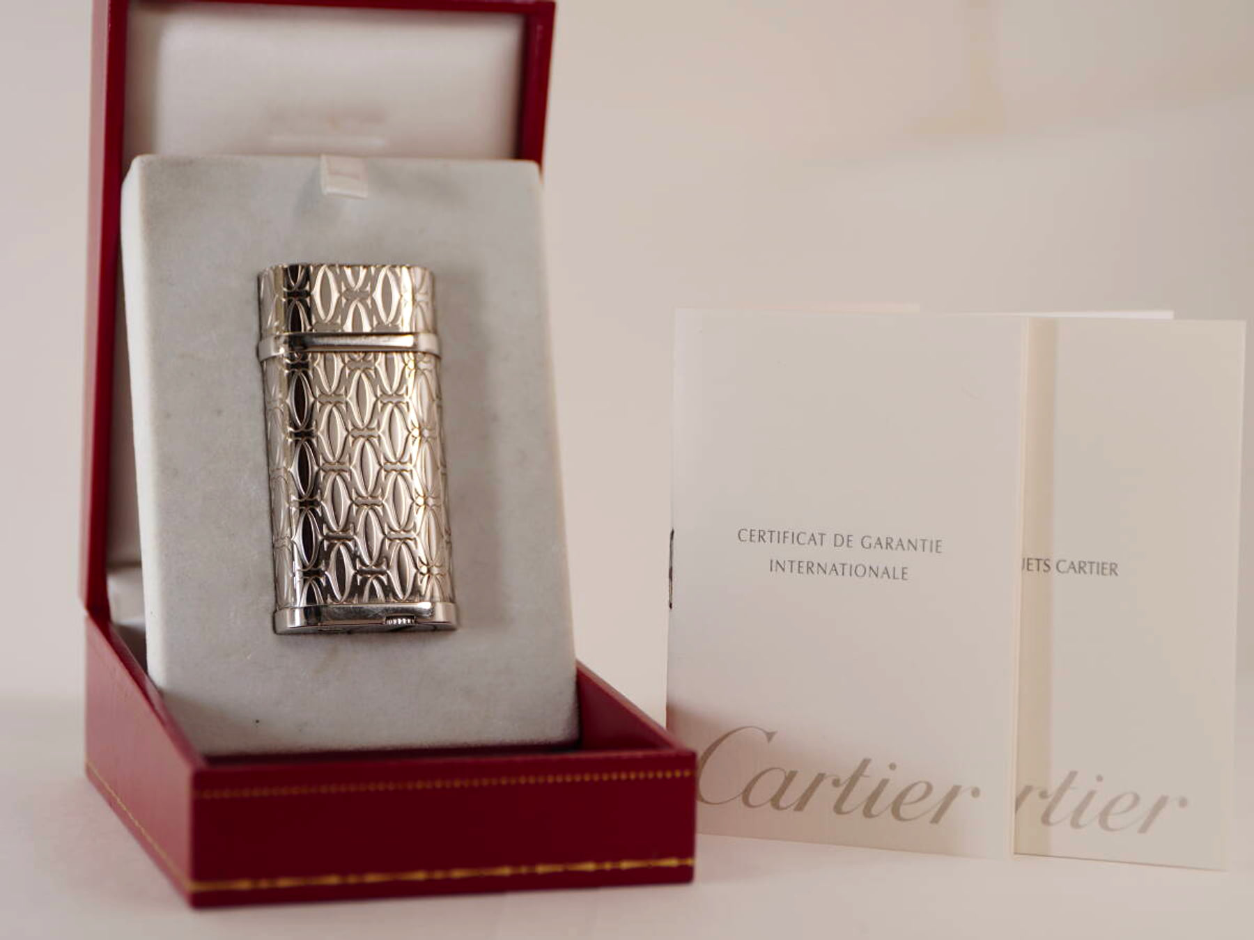 Cartier カルティエ ハッピーバースデー ガスライター シルバーカラー Cモチーフ 元箱 保証書付