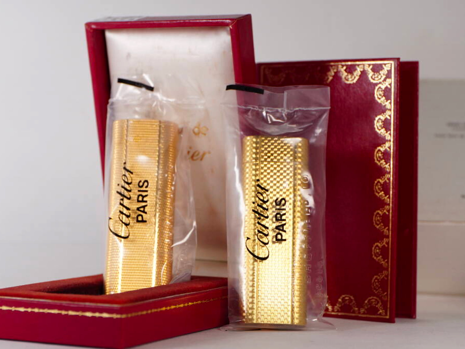 Cartier カルティエ ガスライター 2点セット 箱・冊子付 ゴールドカラー 現状品