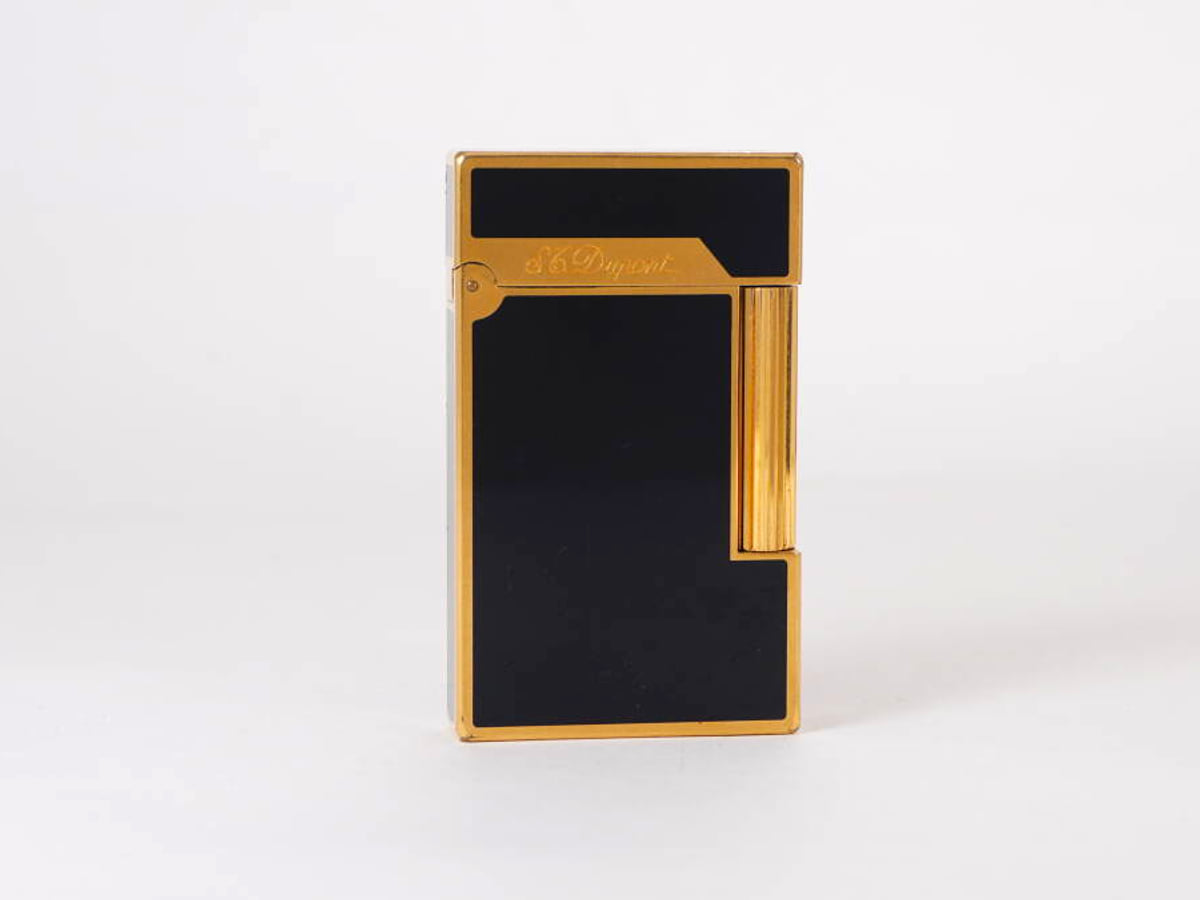 S.T.Dupont エス・テー・デュポン ガスライター ライン2系 1点 ブラック×ゴールドカラー 現状品