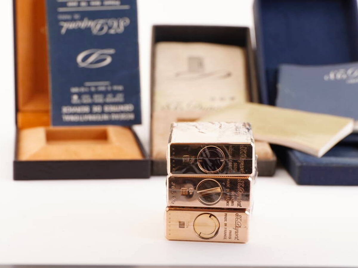 S.T.Dupont表記 ライン1小型と思われるライター 3点 箱・書類付き 未確認 ジャンク品