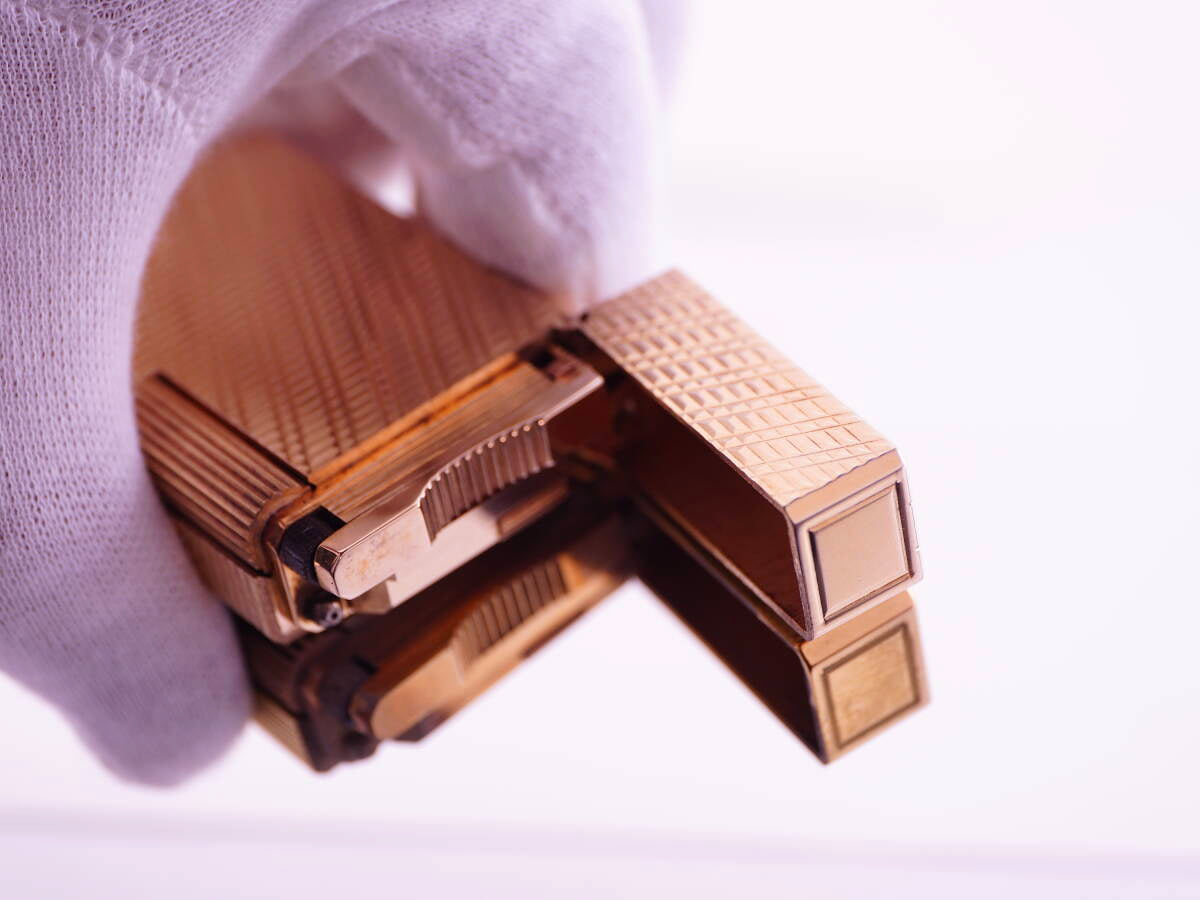 S.T.Dupont デュポン表記 ライン1タイプ ブラックパネル・格子模様 ガスライター 2点 本体のみ ジャンク品