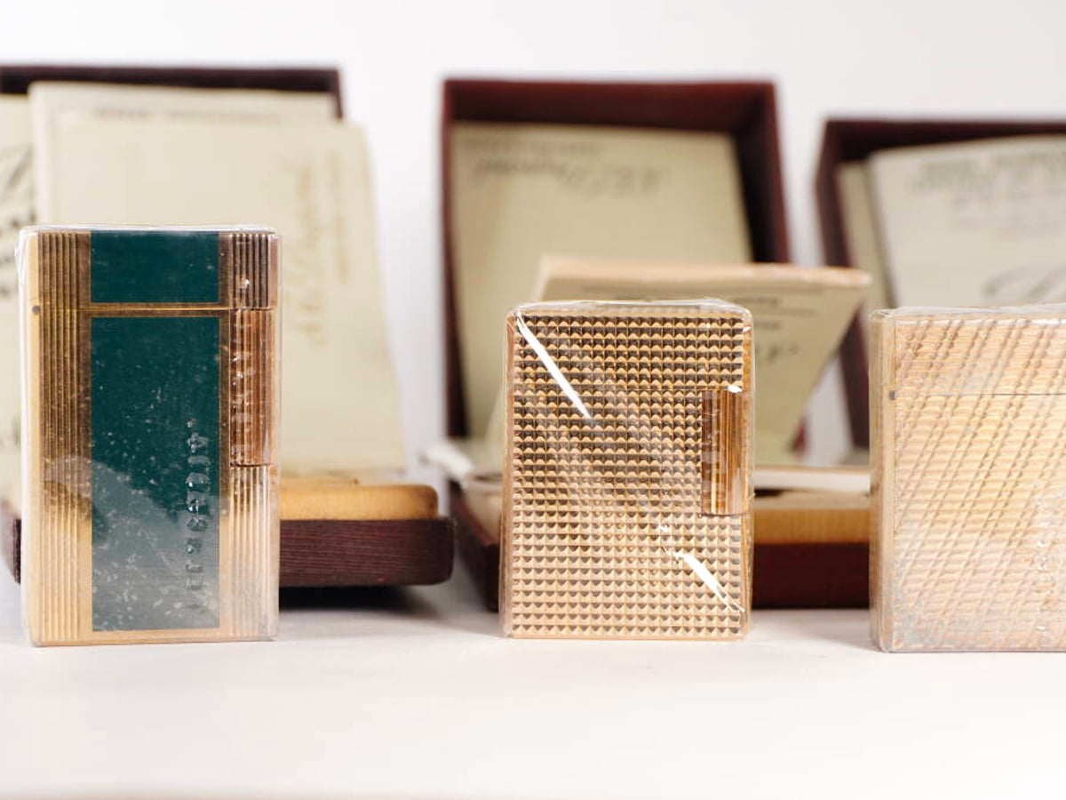 S.T. Dupont エス・テー・デュポン L1 ガスライター 3点セット 箱・冊子付 シルバーカラー系 現状品