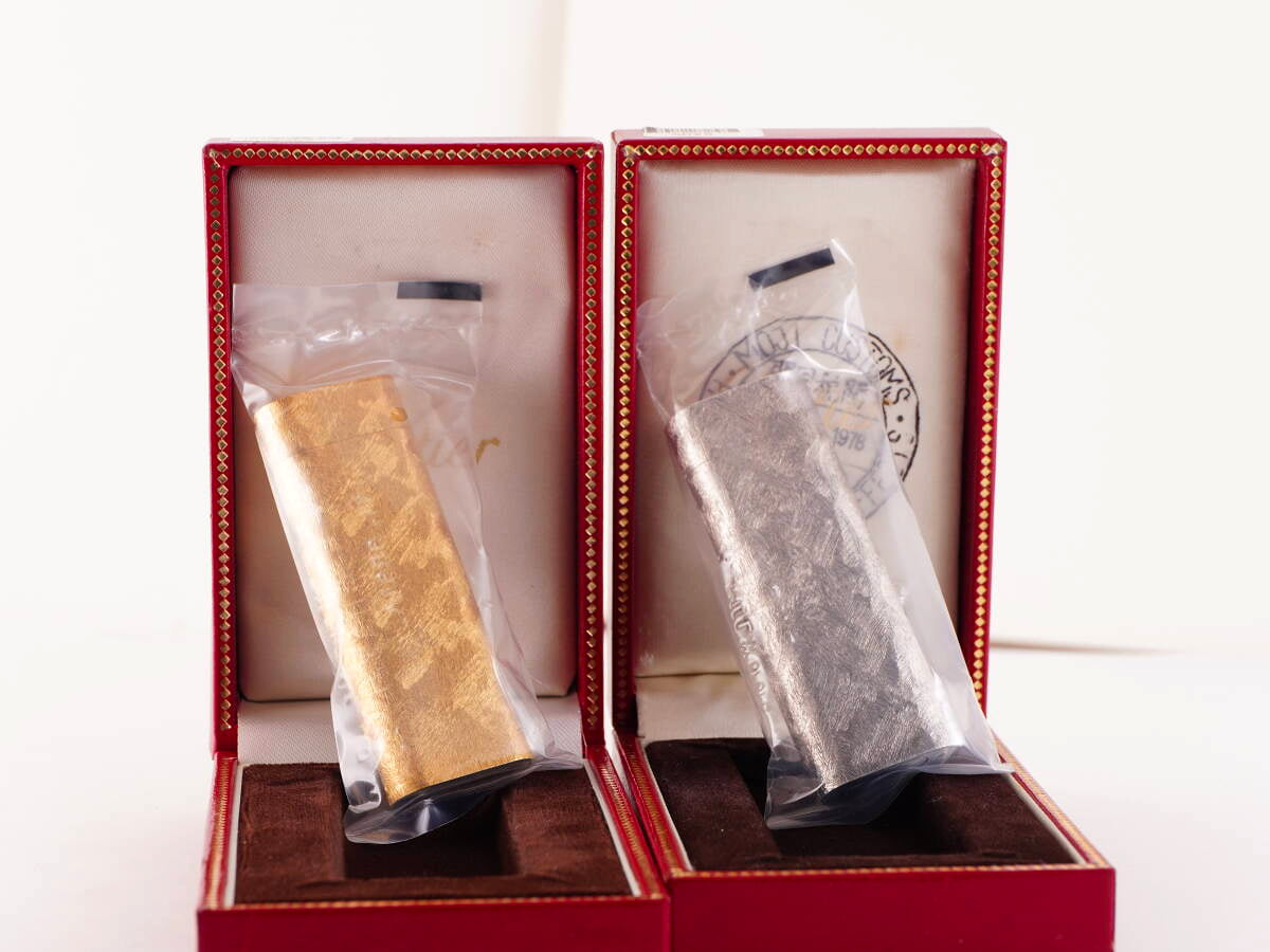 Cartier表記 ライター 2点まとめ 箱付き 金銀色 未確認 ジャンク品