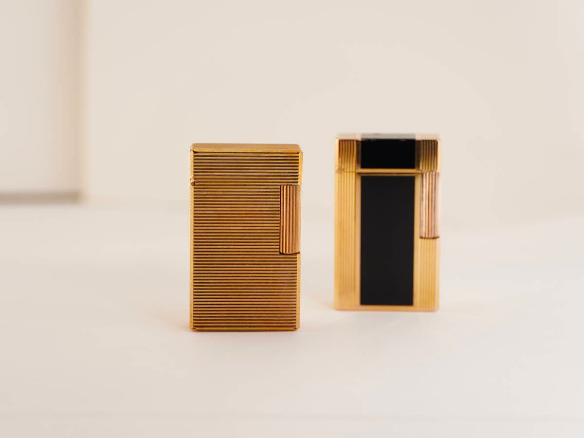 S.T.Dupont デュポン表記 ゴールドカラー ガスライター 2点 本体のみ ジャンク品
