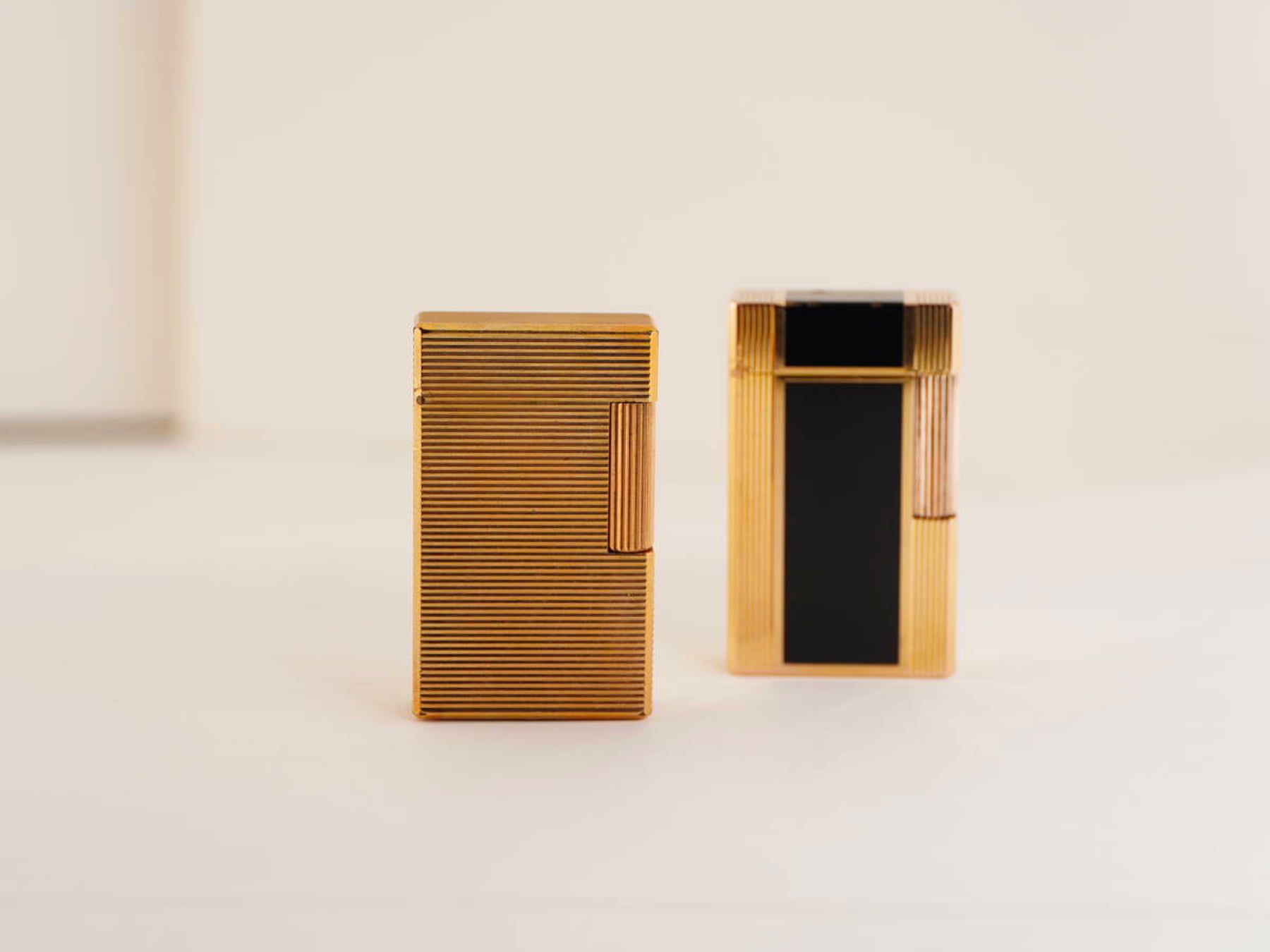 S.T.Dupont デュポン表記 ゴールドカラー ガスライター 2点 本体のみ ジャンク品