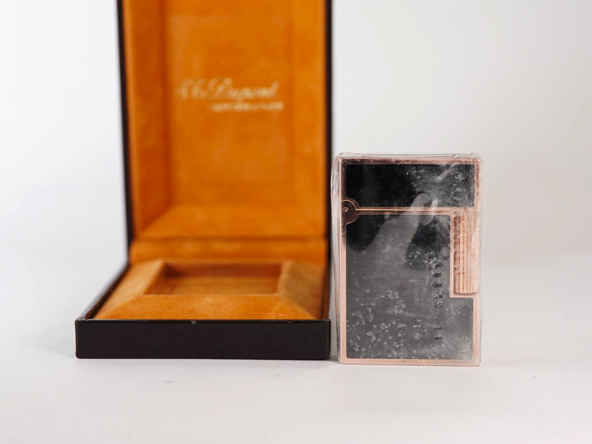 S.T. Dupont エステーデュポン ガスライター ブラック系×ローズゴールドカラー 中国漆表記 原盒付 単品