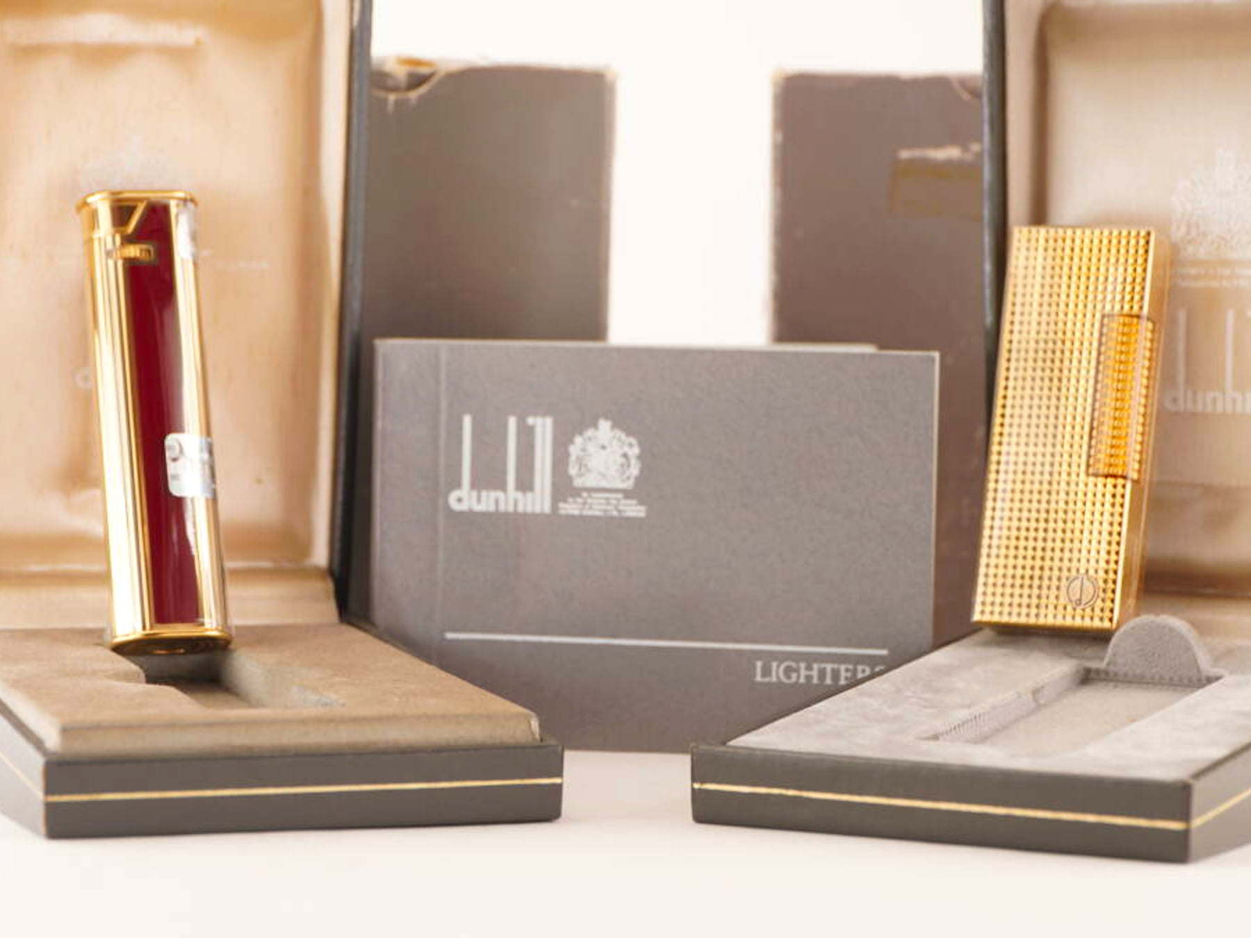 dunhill ダンヒル ガスライター 2点 ゴールド レッド 元箱付
