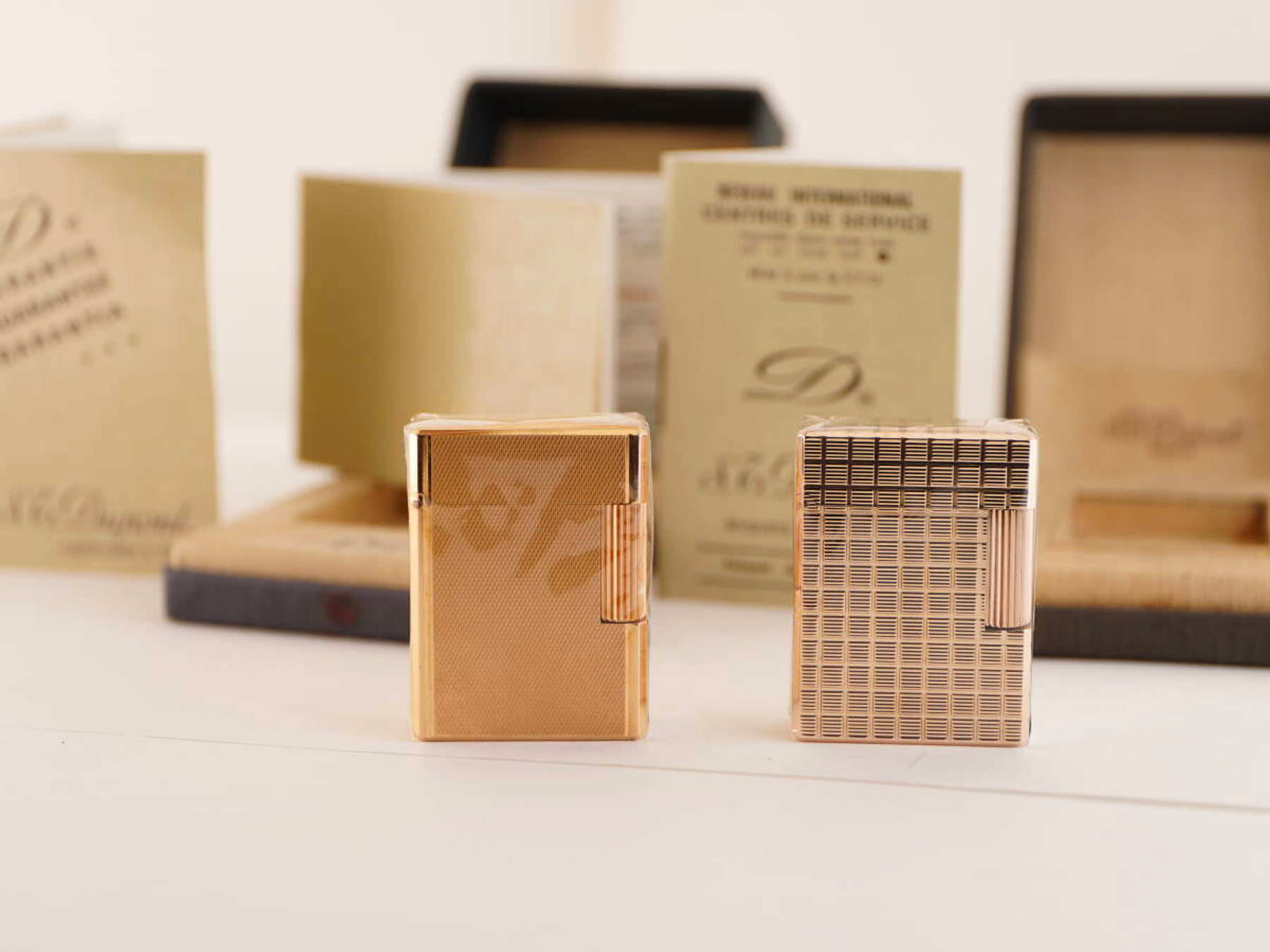S.T.Dupont デュポン表記 ライン1タイプ ガスライター 2点 ケース・書類類付 ジャンク品
