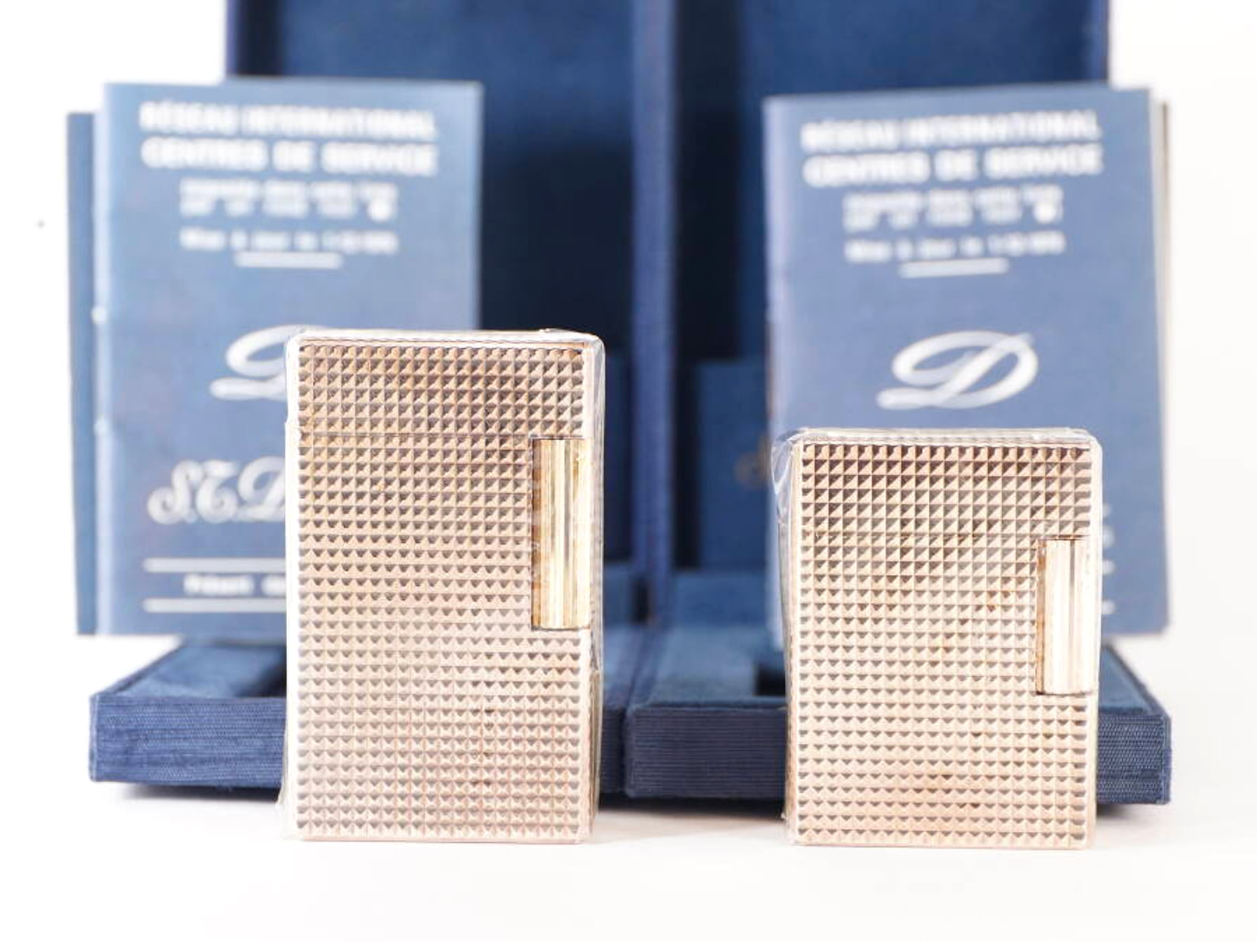 S.T. Dupont エス・テー・デュポン L1 ガスライター 2点セット 大小サイズ 原箱付 ゴールドカラー