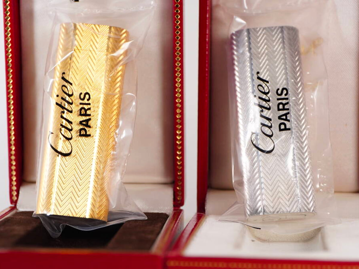Cartier カルティエ ガスライター 2点セット 箱付 ゴールドカラー シルバーカラー 現状品