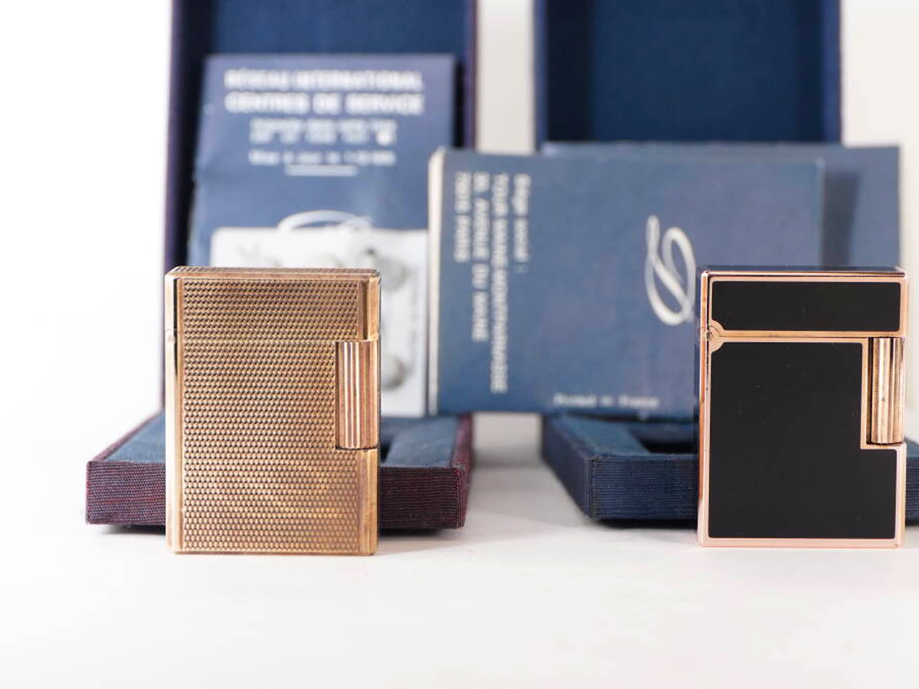 S.T. Dupont エス・テー・デュポン L1 ガスライター 2点セット 小サイズ 原箱付 ゴールドカラー ブラックパネル