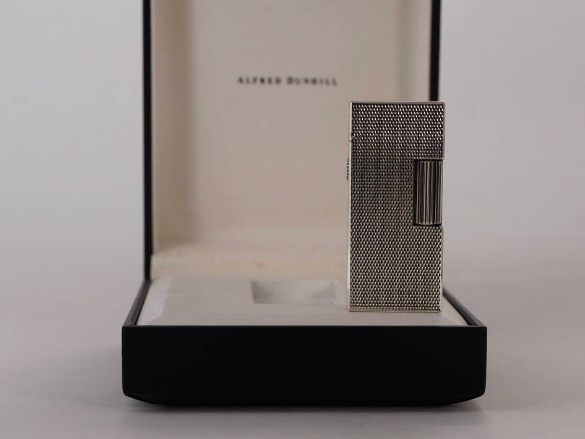 Alfred Dunhill ダンヒル ガスライター シルバーカラー 格子調 箱付