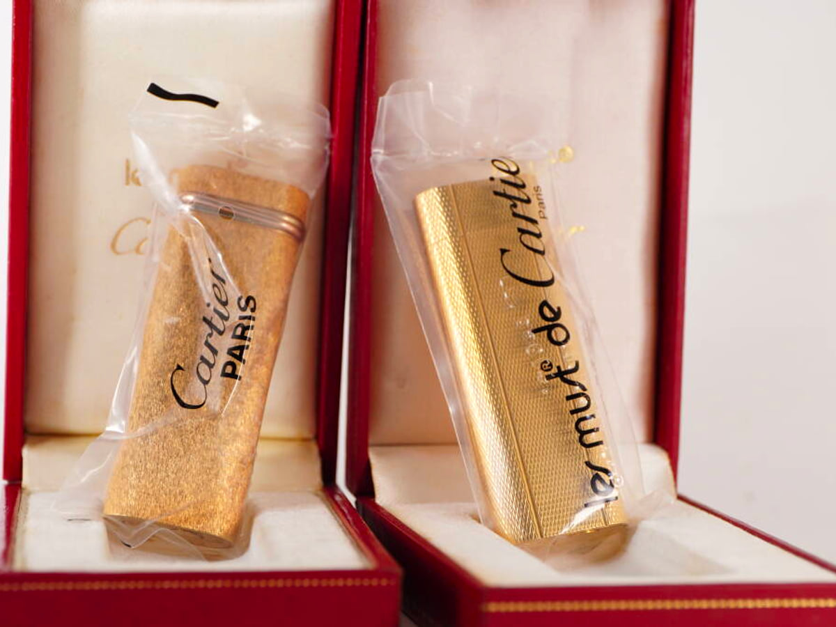 Cartier カルティエ ガスライター 2点セット ゴールドカラー 純正ケース付