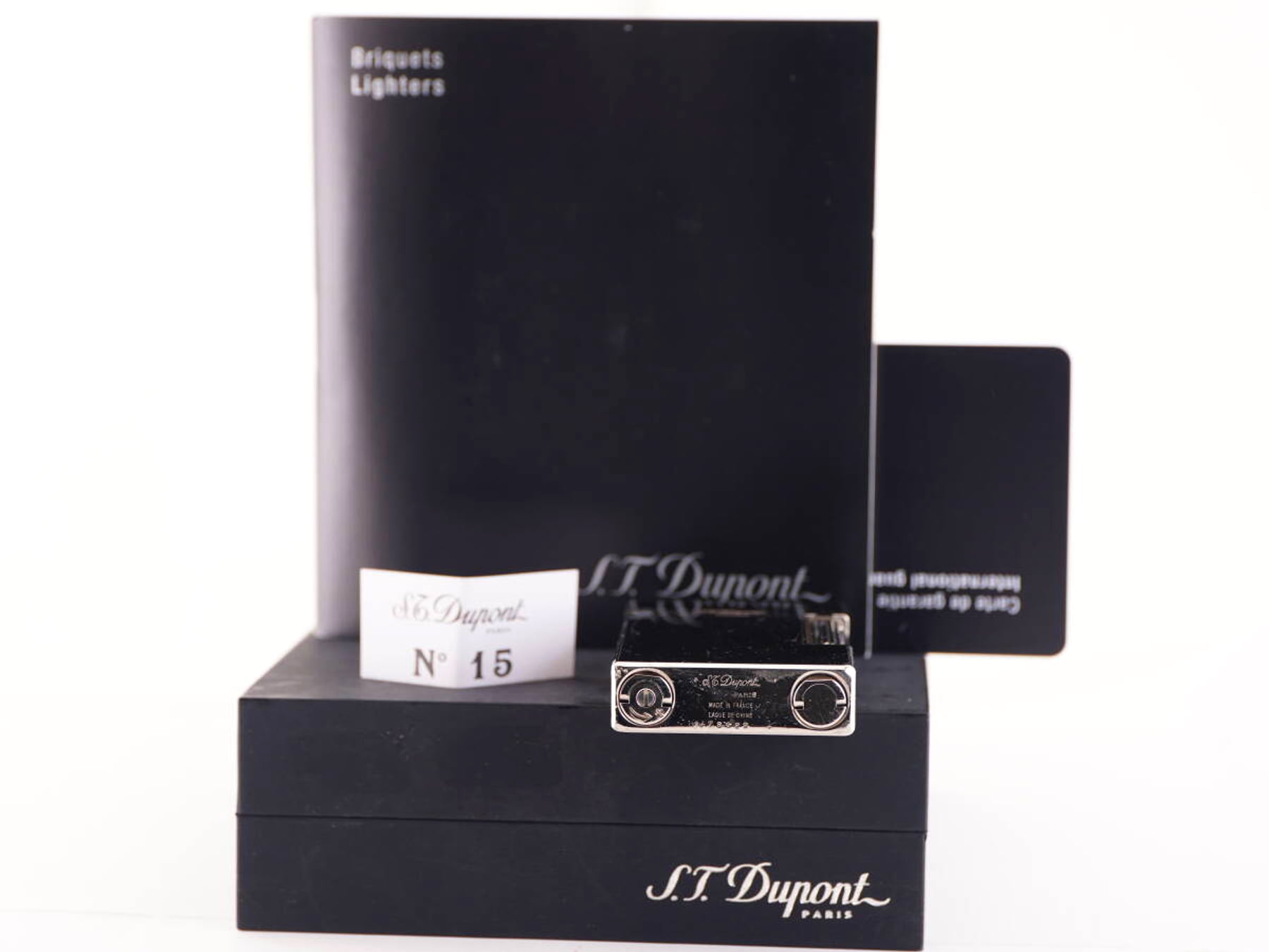 S.T.Dupont デュポン表記 ライン2タイプ ブラック系 漆調 ガスライター ケース・書類付 ジャンク品 · plate 6