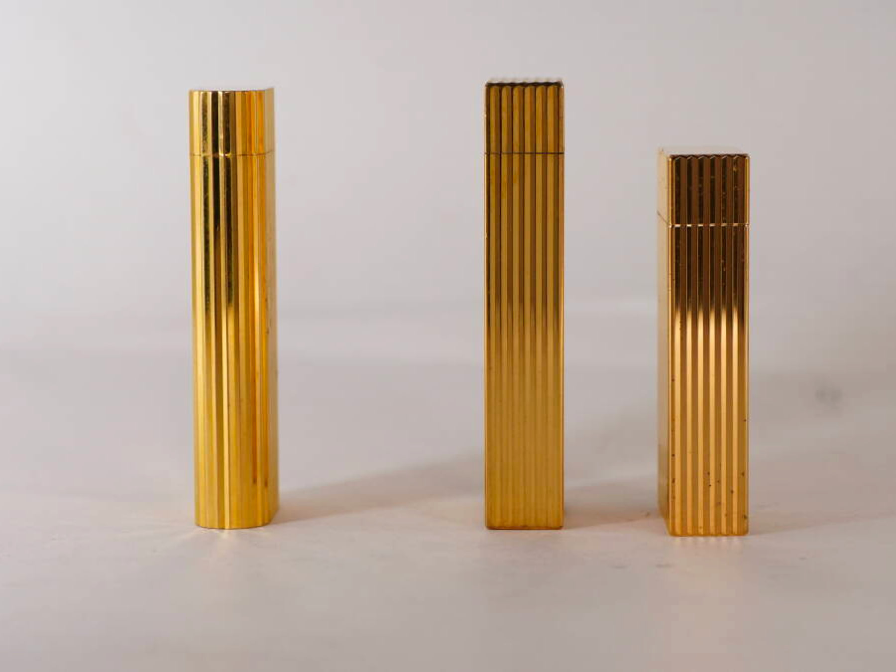 Cartier カルティエ ガスライター 3点セット ゴールドカラー 縦ライン調 単品 現状品 · plate 4