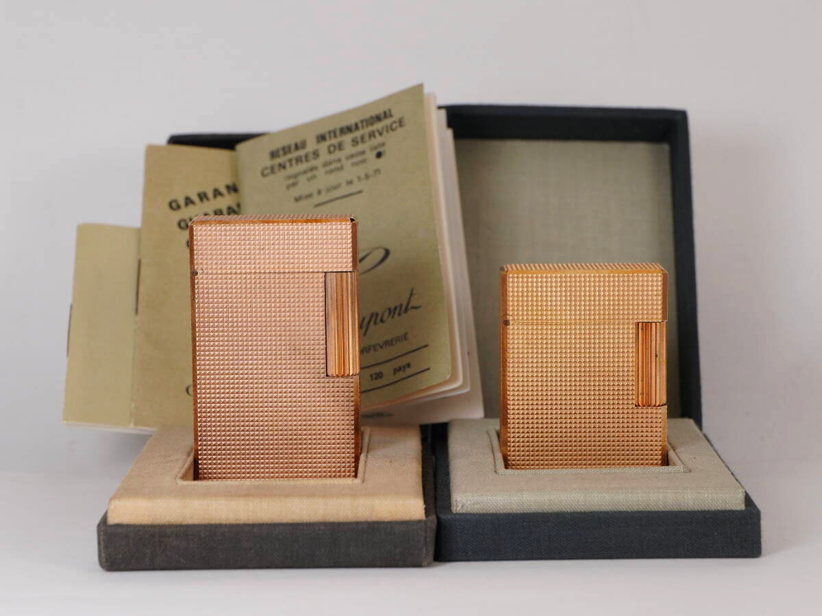 S.T.Dupont デュポン ライター 2点セット ライン1 ゴールドカラー 箱・冊子付 現状品