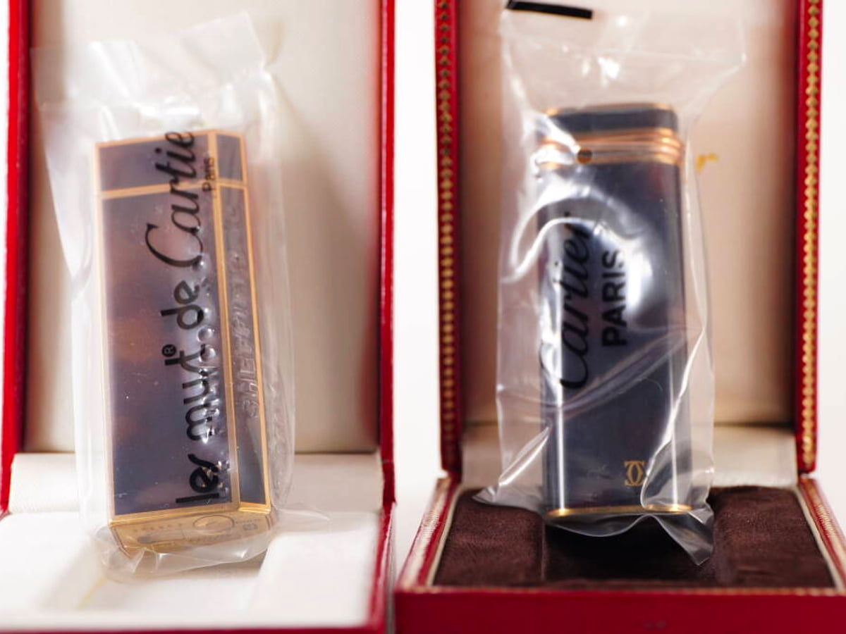 Cartier カルティエ ガスライター 2点セット ブラック系 ゴールドカラー 箱付