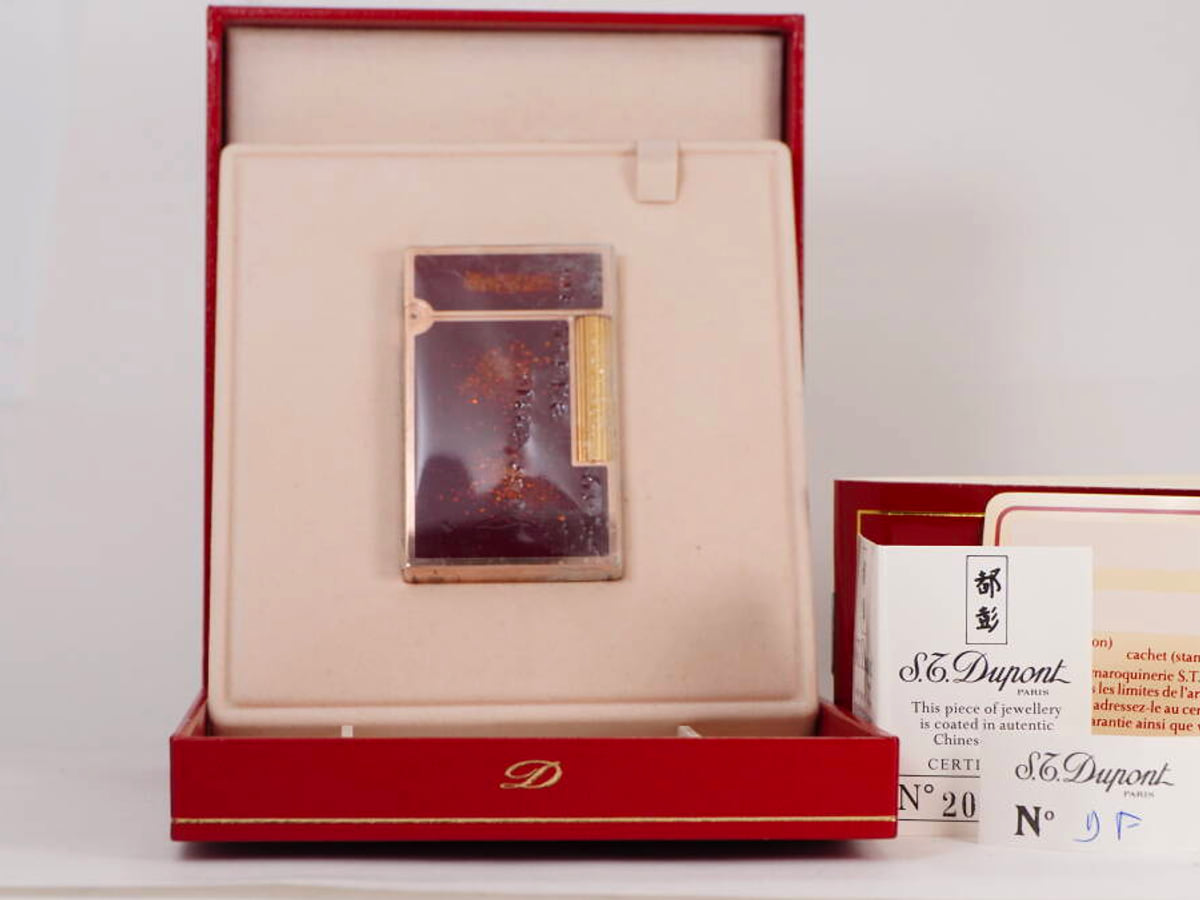 S.T.Dupont エステーデュポン ガスライター ライン2系 ラッカー調 ケース冊子付 現状品