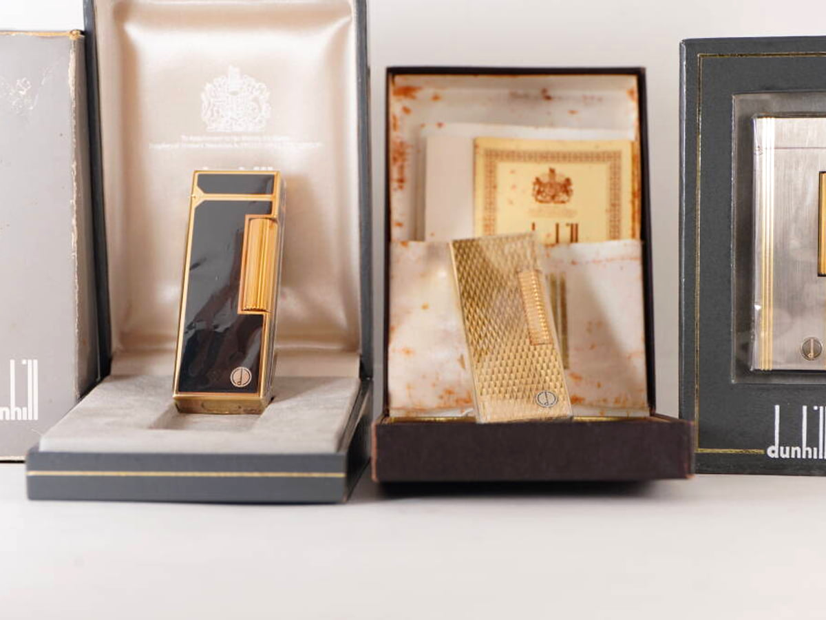 dunhill ダンヒル ガスライター 3点セット 原箱付 ゴールドカラー シルバーカラー ブラック系デザイン 現状品